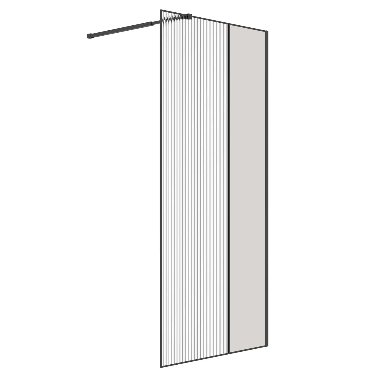 Товар: Душевая перегородка Niagara Nova NG-481-10FBLACK (100х200) черный матовый,стекло рифленое/тонированное,1 место - фото 1 Душевая перегородка Niagara Nova NG-481-10FBLACK (100х200) черный матовый,стекло рифленое/тонированное,1 место — фото 1, Душевые перегородки