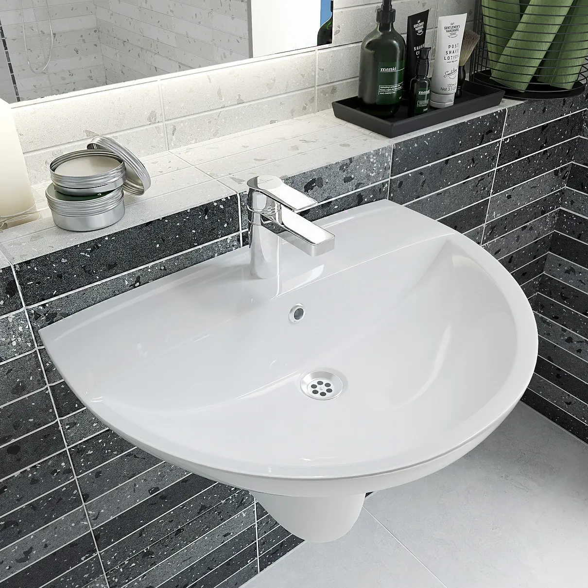 Раковина КЕРАМИН СИМПЛ 60 белый глянец CDB00023579 (4810531138488) — фото 4, Раковины