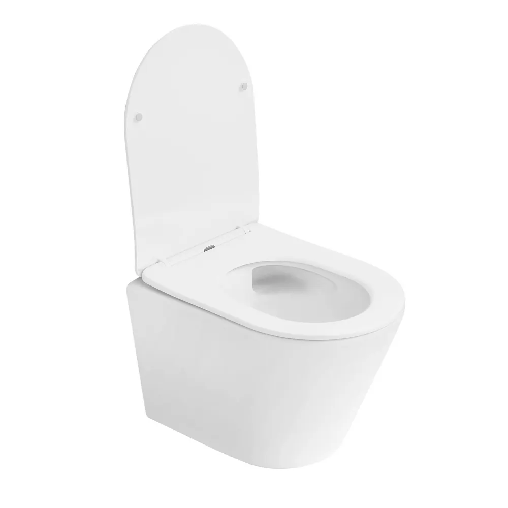 Унитаз ABBER Bequem AC1102TMW подвесной белый матовый, безободковый, смыв торнадо — фото 12, Подвесные унитазы