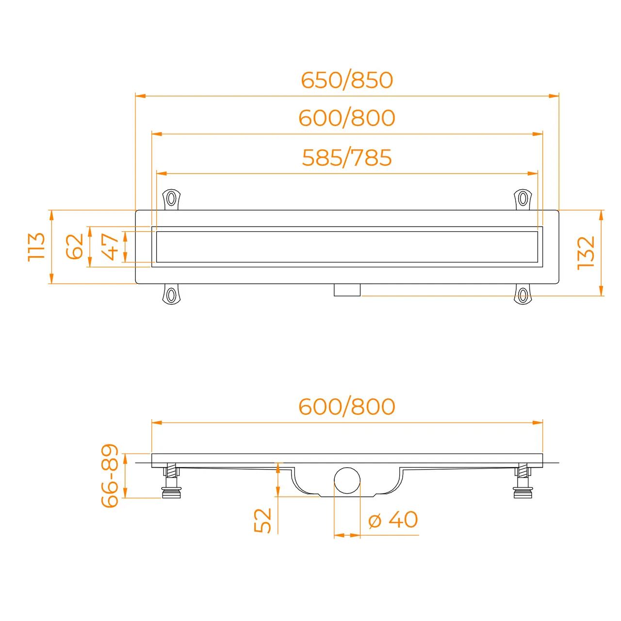 Душевой лоток Drain Leo-41 60214180-01 — фото 1, Душевые лотки