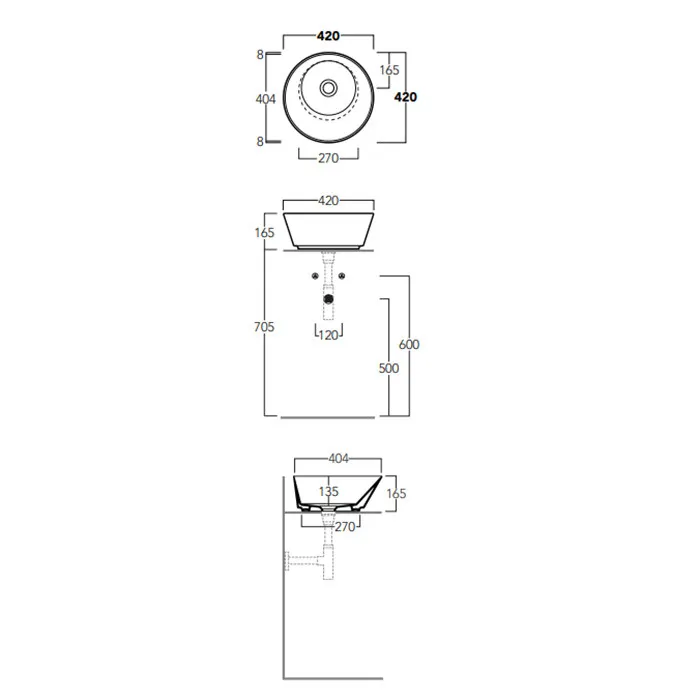 Раковина SIMAS WAVE накладная без отверстий цвет белый WA01 — фото 2, Раковины накладные
