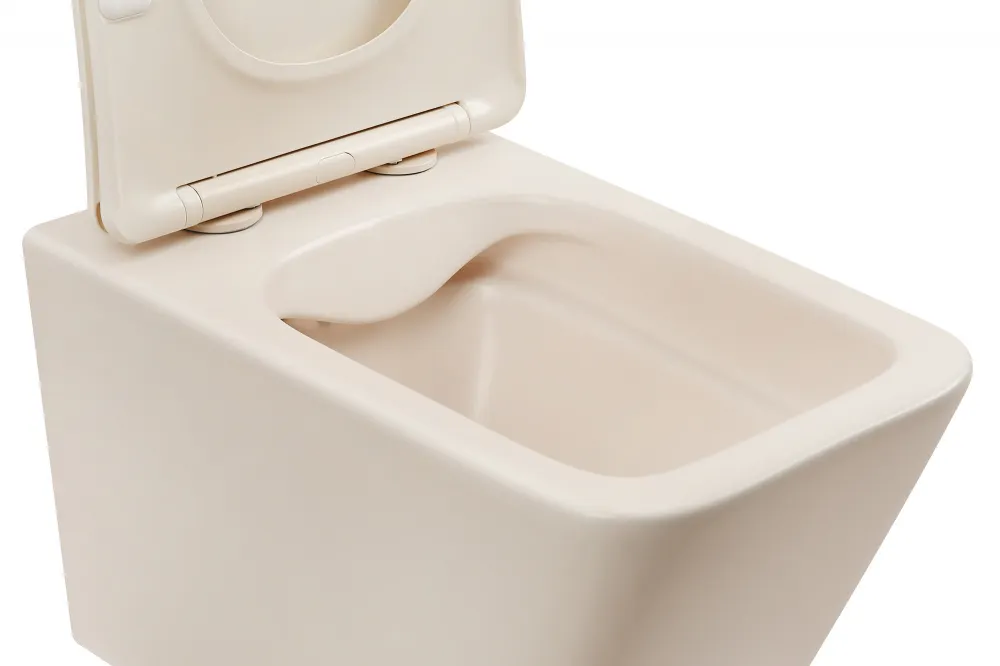 Товар: Унитаз ABBER Rechteck AC1201MBE подвесной светло-бежевый матовый, безободковый - фото 8 Унитаз ABBER Rechteck AC1201MBE подвесной светло-бежевый матовый, безободковый — фото 8, Подвесные унитазы