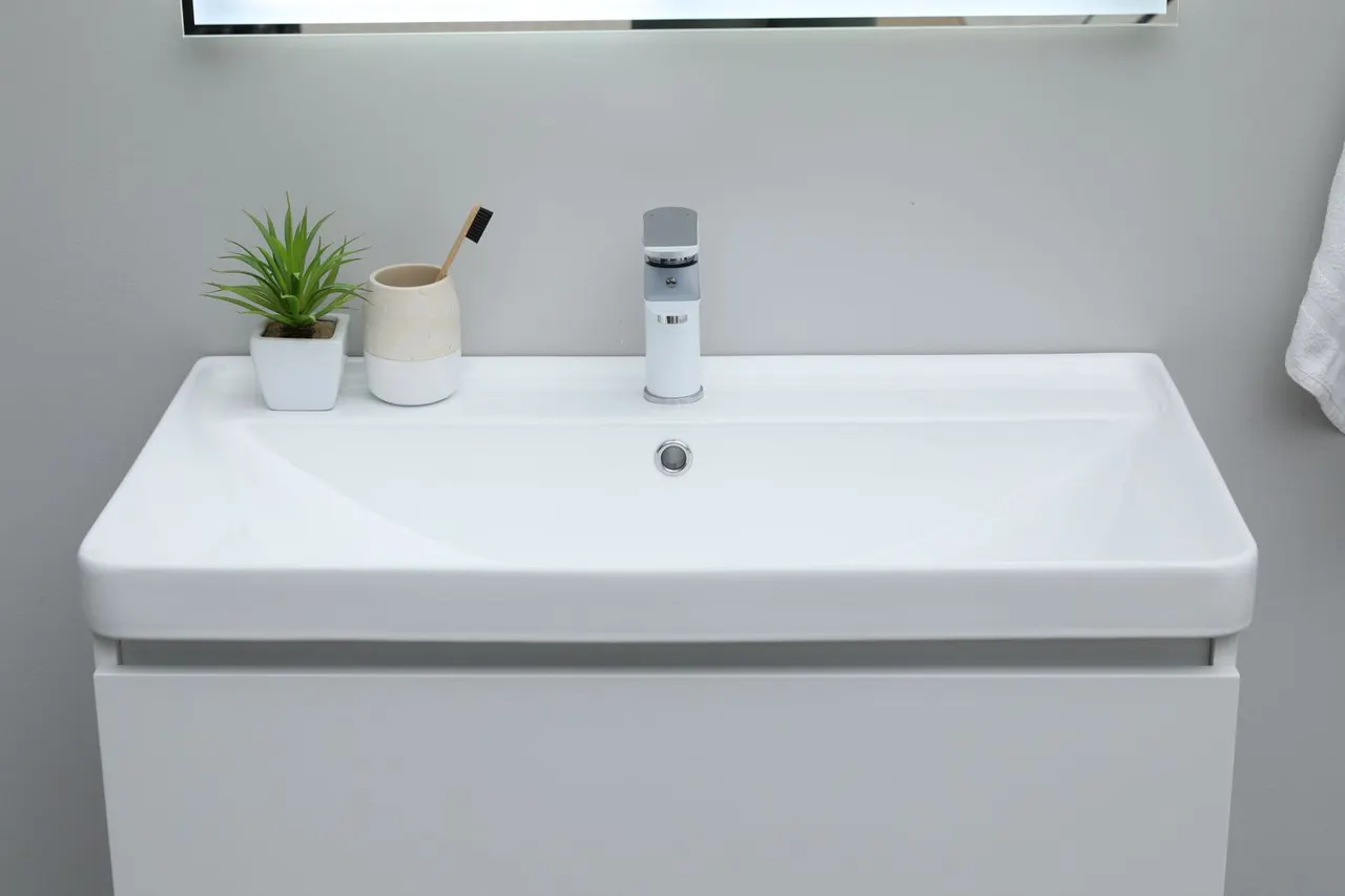 Товар: Раковина Aquanet Ирис 90 белая 00323883 - фото 8 Раковина Aquanet Ирис 90 белая 00323883 — фото 8, Раковины