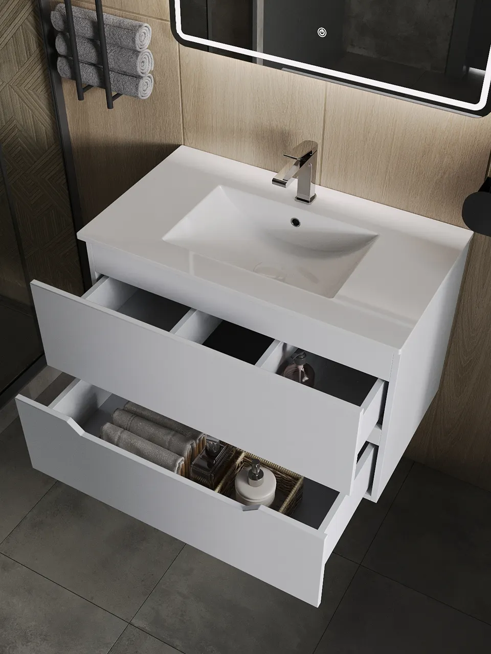 Раковина Orange B03-800w встраиваемая, белый — фото 8, Раковины встраиваемые сверху