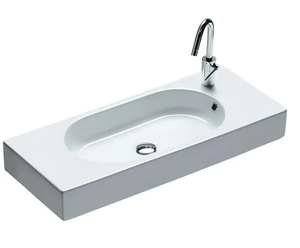 Товар: Раковина HATRIA AREA Y0Q901 подвесная или на тумбу с одним отверстием цвет белый - фото 1 Раковина HATRIA AREA Y0Q901 подвесная или на тумбу с одним отверстием цвет белый — фото 1, Раковины