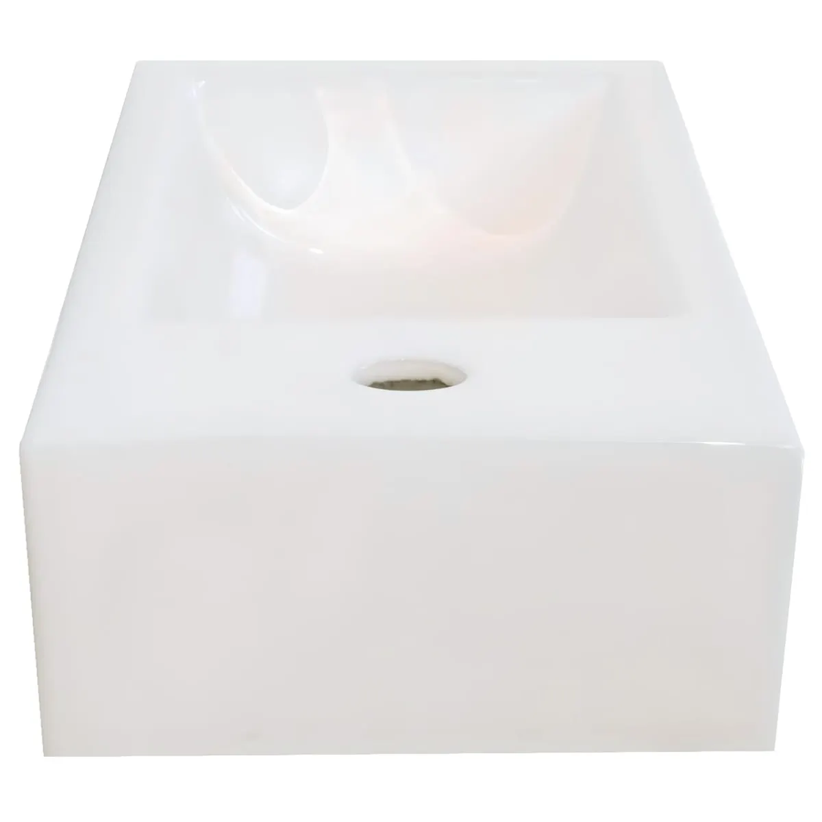 Раковина маленькая GS, 45x25x12 cm, отверстие слева. белая керамика 32266 — фото 2, Раковины