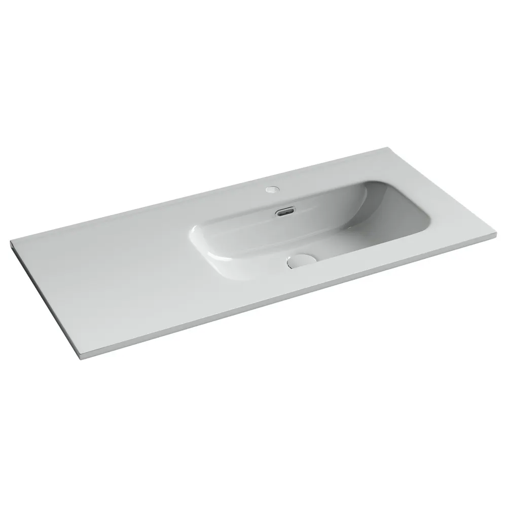 Товар: Раковина накладная мебельная CERAMICANOVA Element чаша справа с отверстием под смеситель 1010x465x180 мм цвет белый CN7003R - фото 1 Раковина накладная мебельная CERAMICANOVA Element чаша справа с отверстием под смеситель 1010x465x180 мм цвет белый CN7003R — фото 1, Раковины накладные