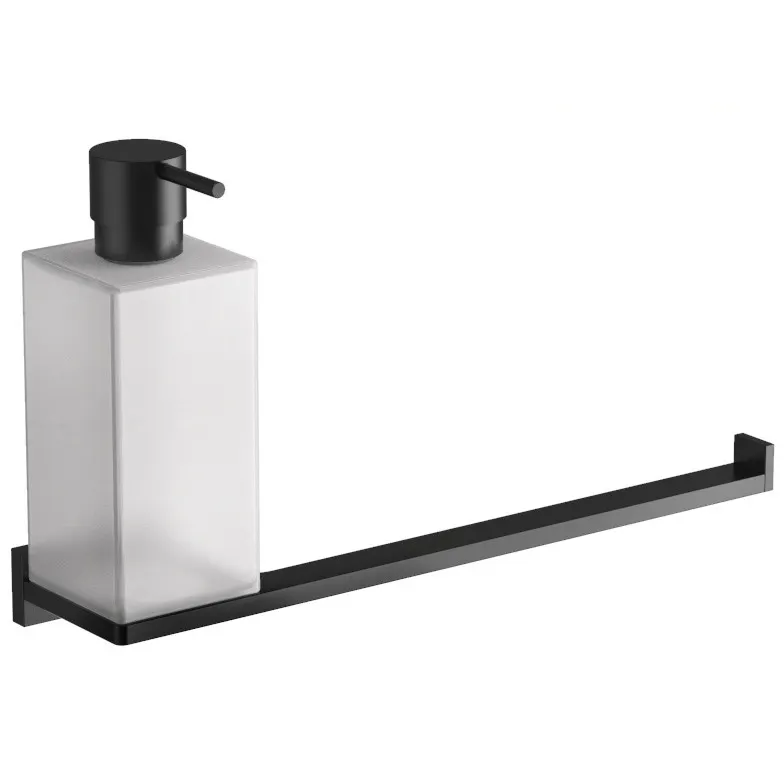 Полотенцедержатель с дозатором COLOMBO DESIGN LOOK B1674.NM настенный цвет черный матовый — фото 1, Дозаторы