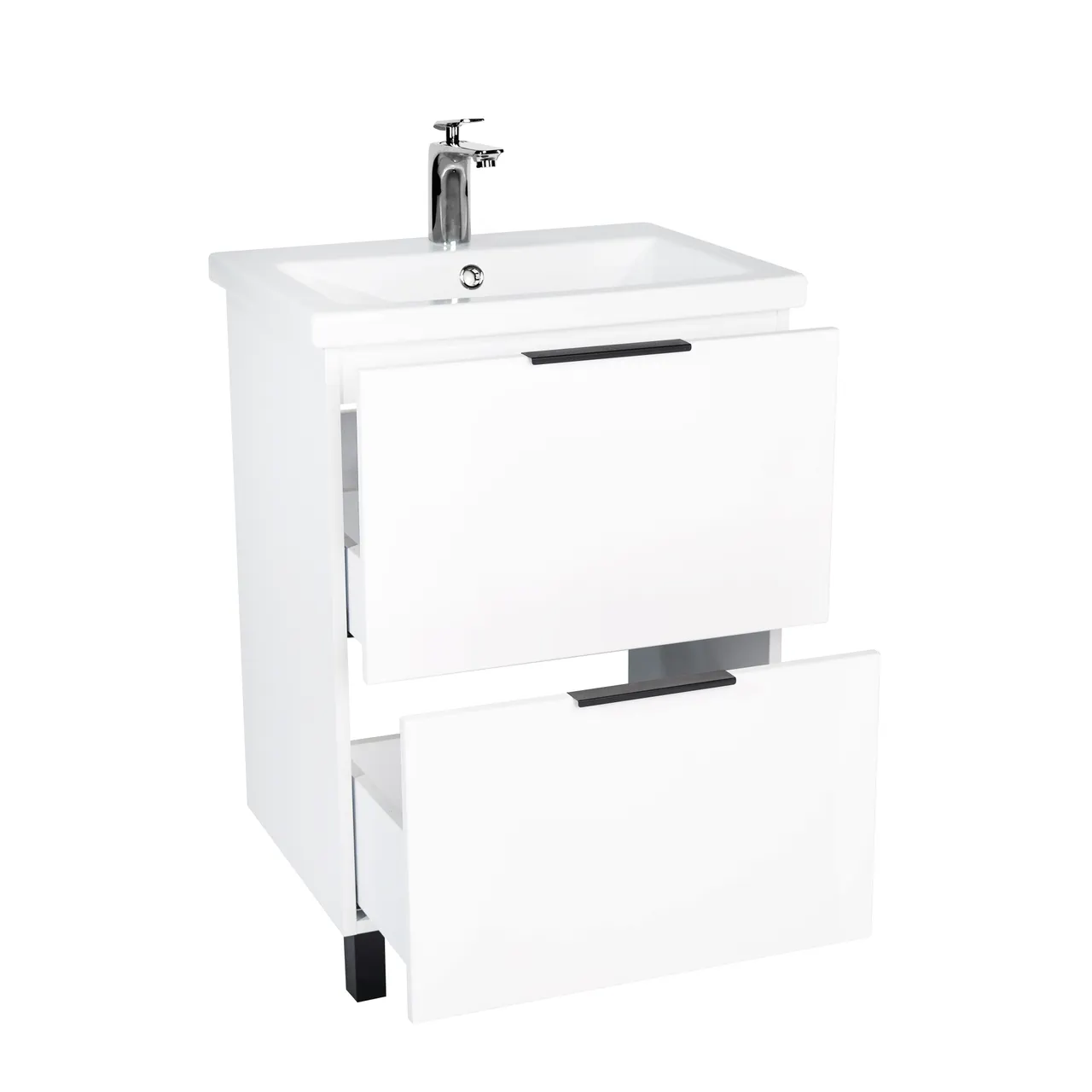 Тумба под раковину VIANT БЕРЛИН 60 напольная белый (VBER60MDBEL-T2Y) — фото 1, Тумбы под раковину