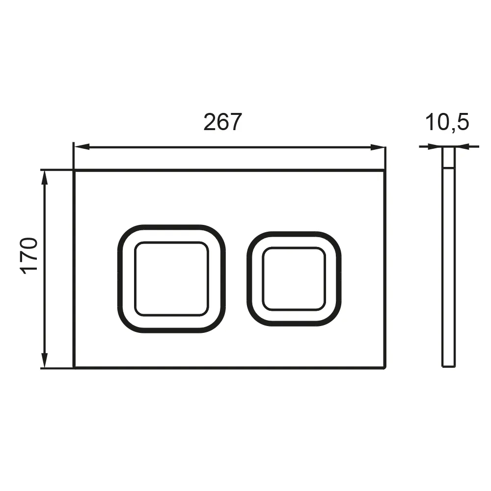 Клавиша смыва BETTOSERB белый глянец + хром глянец SMART 40006488G — фото 1, Кнопки смыва