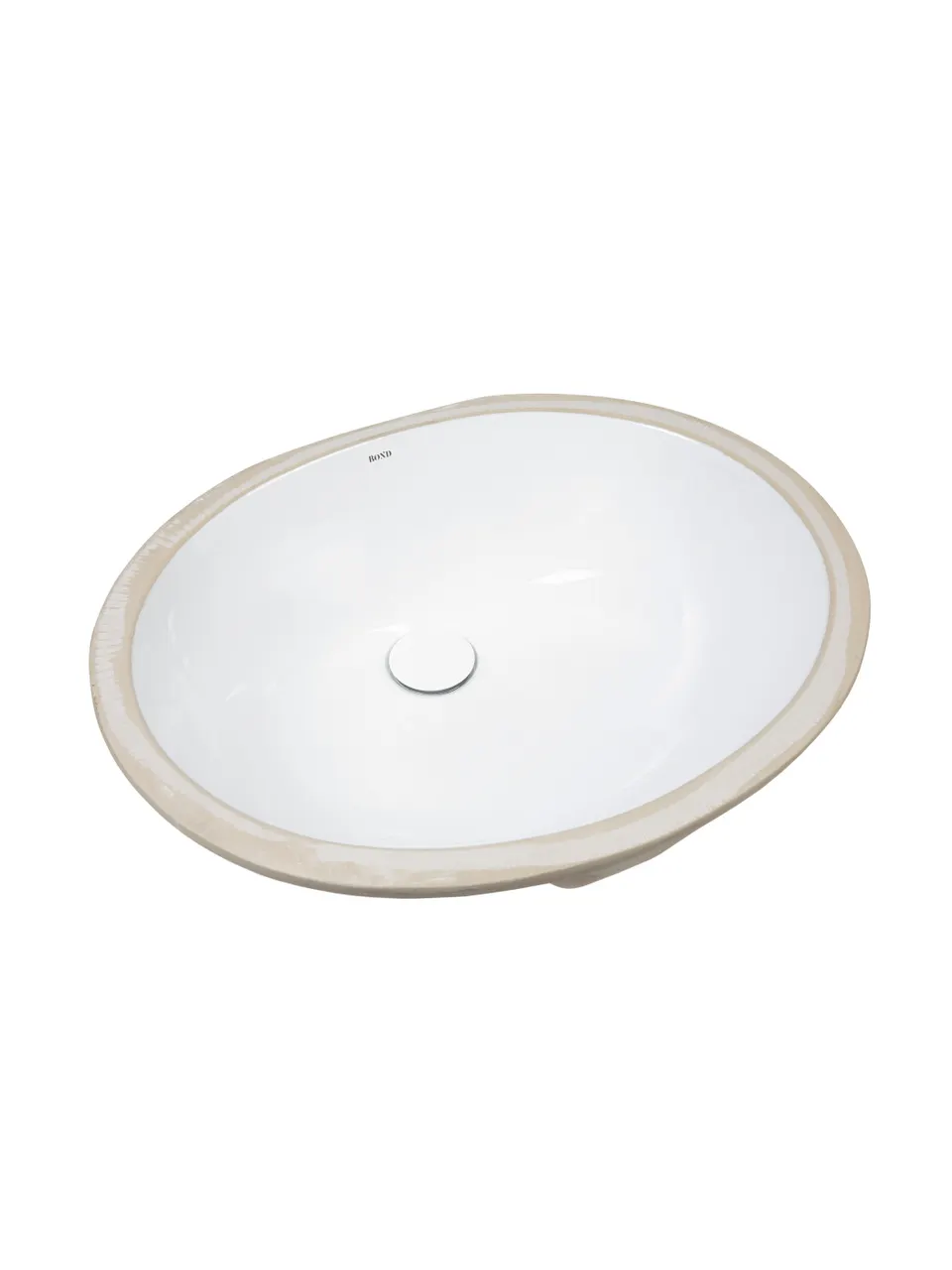 BOND S98-490 Раковина встраиваемая под столешницу 49,5х40,5х21см овальная белая с переливом — фото 6, Раковины встраиваемые сверху