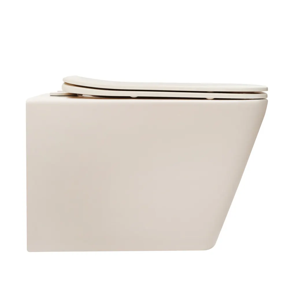 Товар: Унитаз ABBER Rechteck AC1201MBE подвесной светло-бежевый матовый, безободковый - фото 5 Унитаз ABBER Rechteck AC1201MBE подвесной светло-бежевый матовый, безободковый — фото 5, Подвесные унитазы