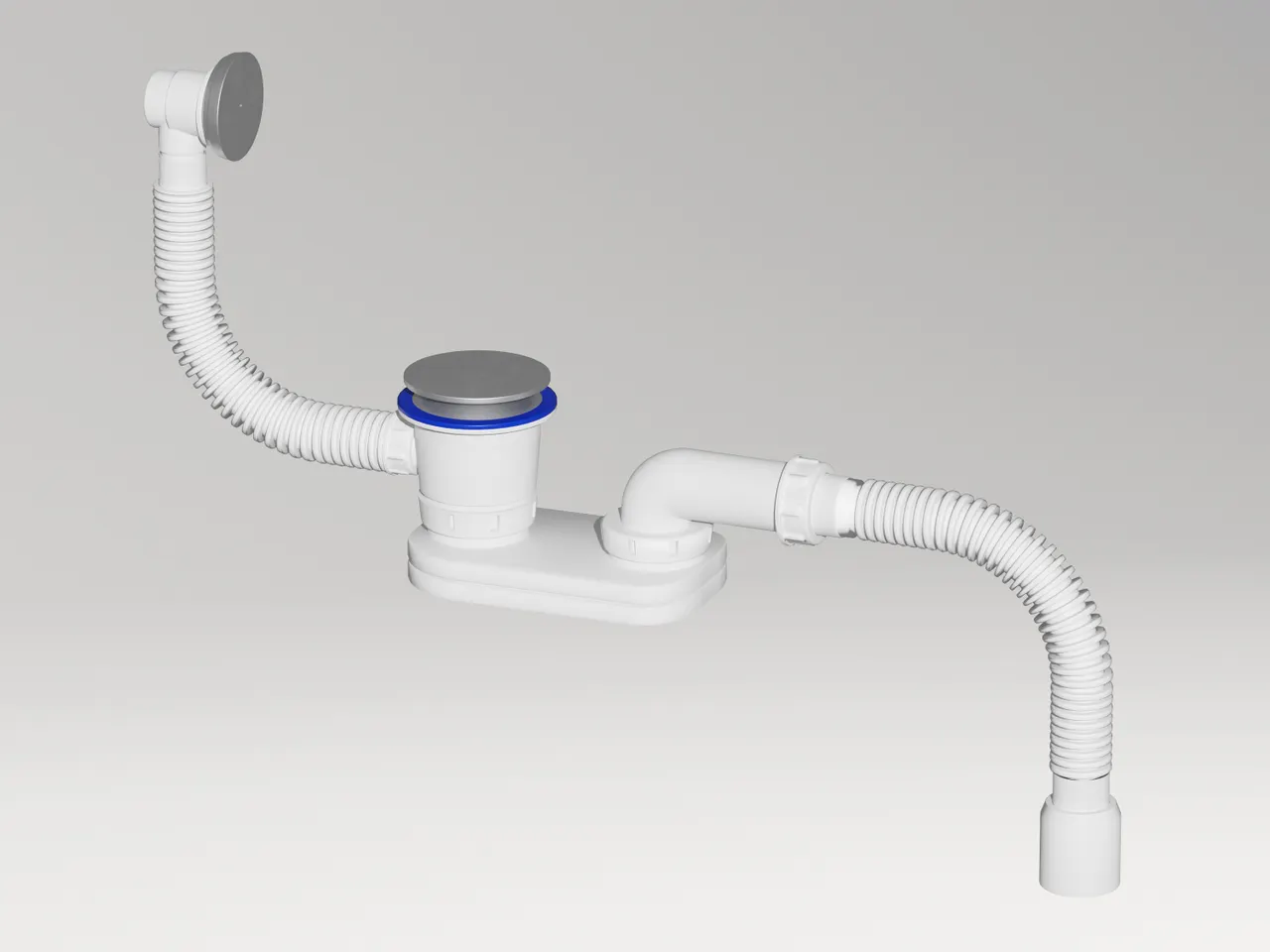 Сифон для ванны с переливом (хром) 23101H — фото 3, Сифоны