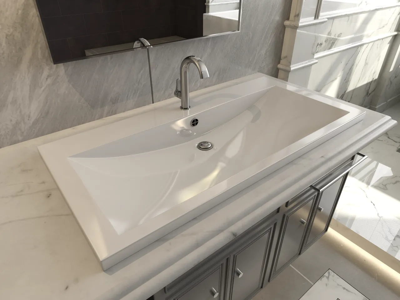 Раковина мебельная и на столешницу Alice 90 4627173210324 — фото 2, Раковины накладные