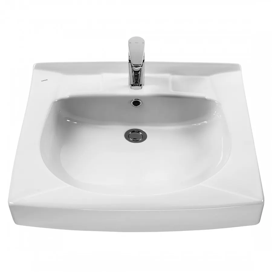 ПИЛОТ Умывальник 60/60 см. над стир.машиной, хр.кольцо, САНТЕК 1WH110572 — фото 1, Раковины подвесные