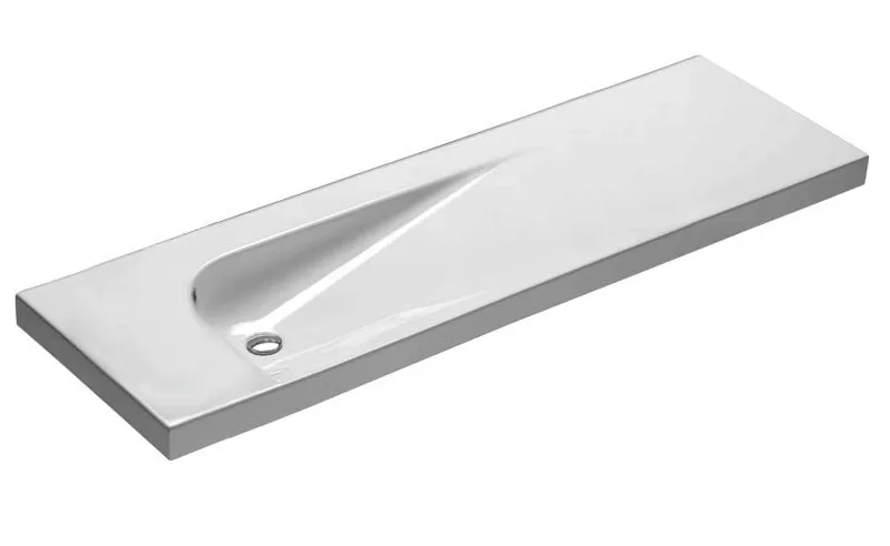 Товар: Раковина HATRIA GRANDANGOLO Y0V801 подвесная или на тумбу без отверстия с переливом цвет белый - фото 1 Раковина HATRIA GRANDANGOLO Y0V801 подвесная или на тумбу без отверстия с переливом цвет белый — фото 1, Раковины