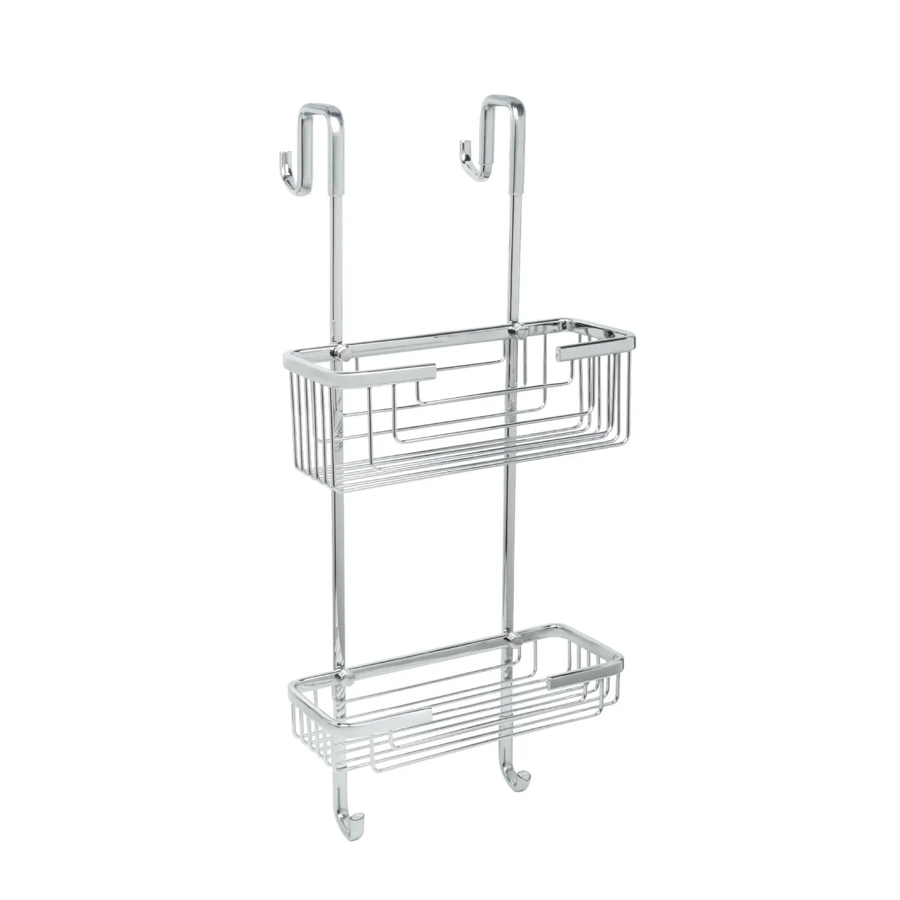 Полка для душевой кабины Fixsen прямая двухэтажная хром латунь FX-854-2 — фото 1, Полки для ванной и душа