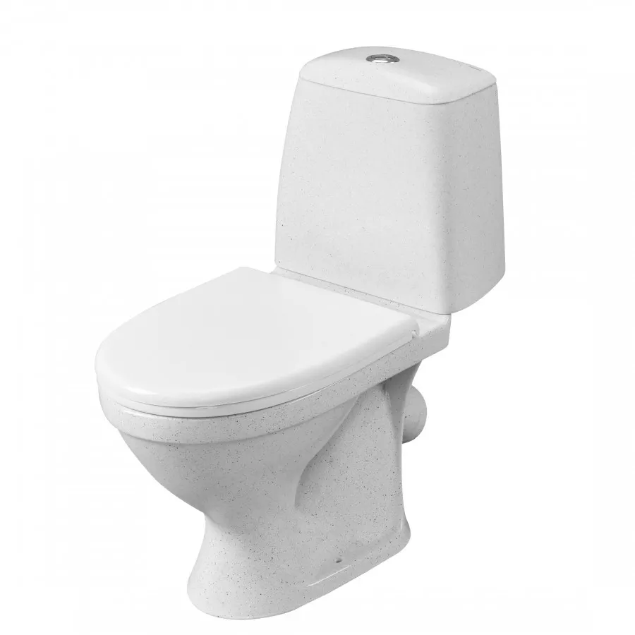 Товар: Унитаз-компакт "Соната" косой выпуск,1 сорт,с кнопочной арматурой и сиденьем,крап на белом ,SANTERI 1P2012S0100BF - фото 6 Унитаз-компакт "Соната" косой выпуск,1 сорт,с кнопочной арматурой и сиденьем,крап на белом ,SANTERI 1P2012S0100BF — фото 6, Напольные унитазы