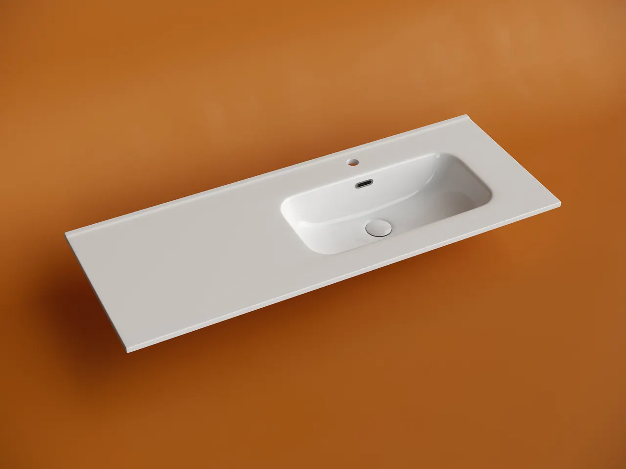 Раковина накладная мебельная CERAMICANOVA Element чаша справа с отверстием под смеситель 1210x465x180 мм цвет белый CN7006R — фото 3, Раковины накладные