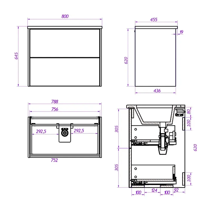 Товар: Тумба под раковину подвесная La Fenice Tesoro FNC-01-TES-PB-80-2, белый - фото 2 Тумба под раковину подвесная La Fenice Tesoro FNC-01-TES-PB-80-2, белый — фото 2, Тумбы под раковину