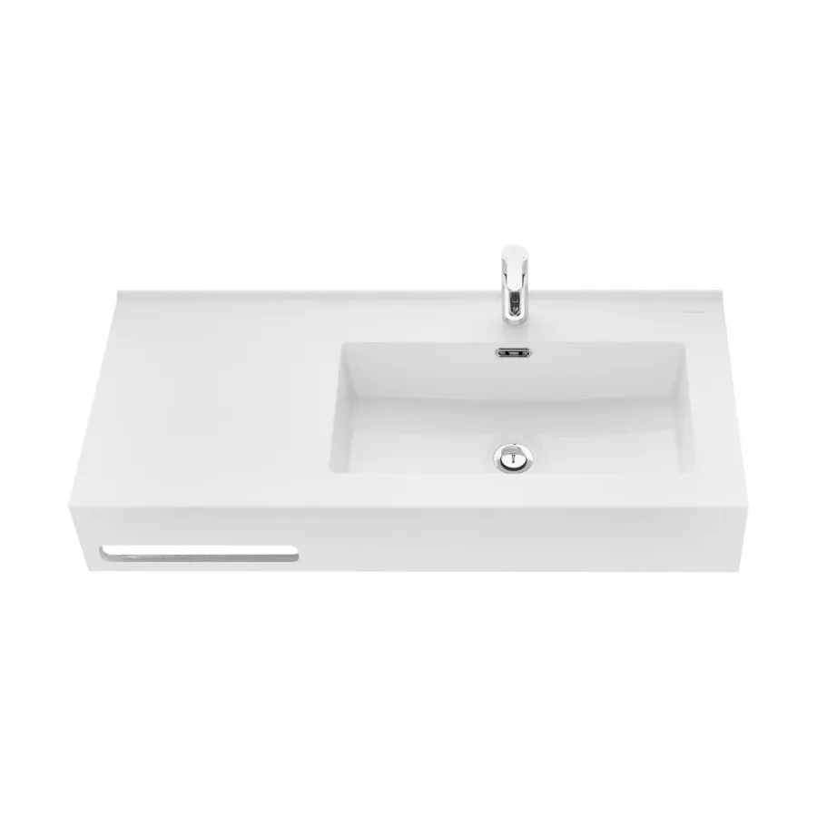 Товар: Раковина КВАДРО Про 100, правая 1A733231QA01R - фото 1 Раковина КВАДРО Про 100, правая 1A733231QA01R — фото 1, Раковины