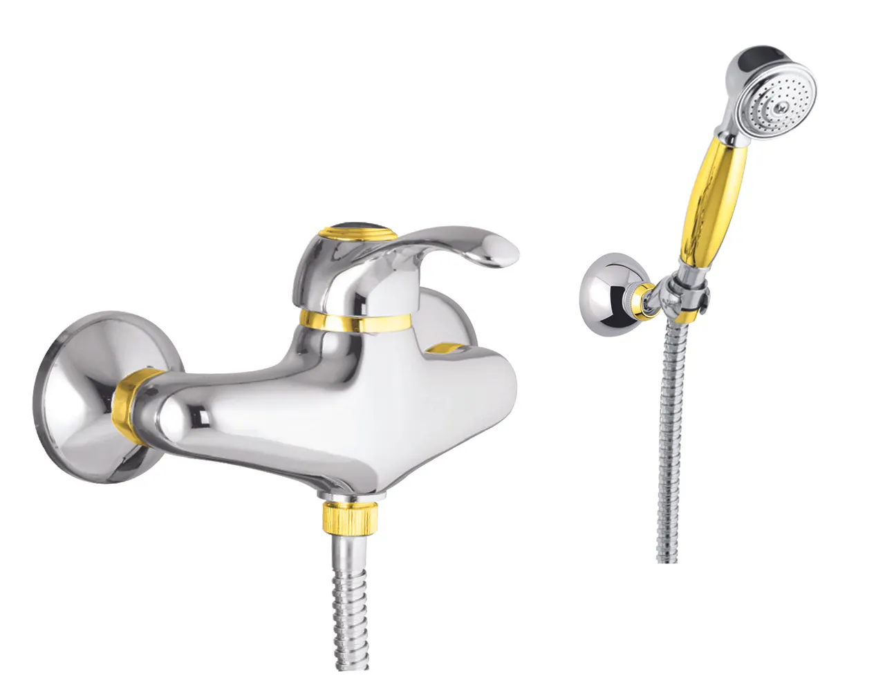 Товар: Смеситель для душа Fiore JAFAR 47CO5127, хром/золото - фото 1 Смеситель для душа Fiore JAFAR 47CO5127, хром/золото — фото 1, Смеситель для душа