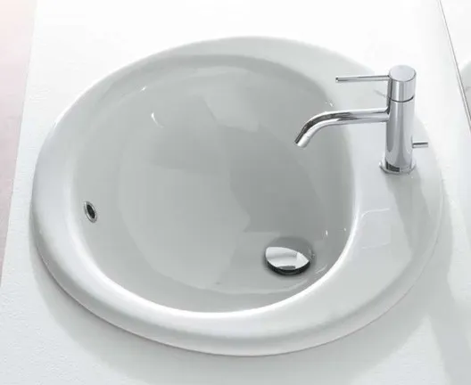 Раковина GLOBO LAVARREDO встраиваемая сверху с одним отверстием Maiori цвет белый VA016BI — фото 2, Раковины