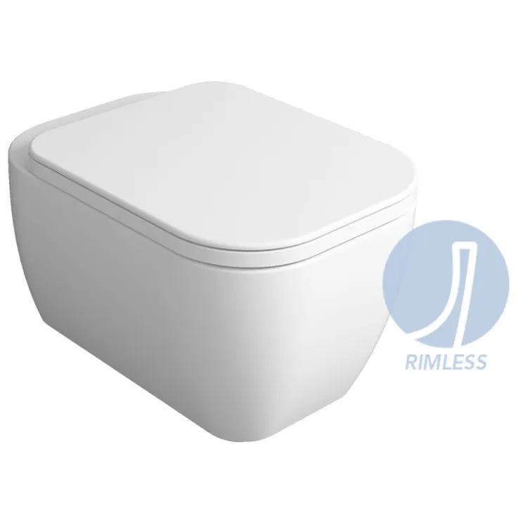 Унитаз SIMAS HENGES подвесной Безободковый цвет белый HE18/F85 — фото 1, Подвесные унитазы