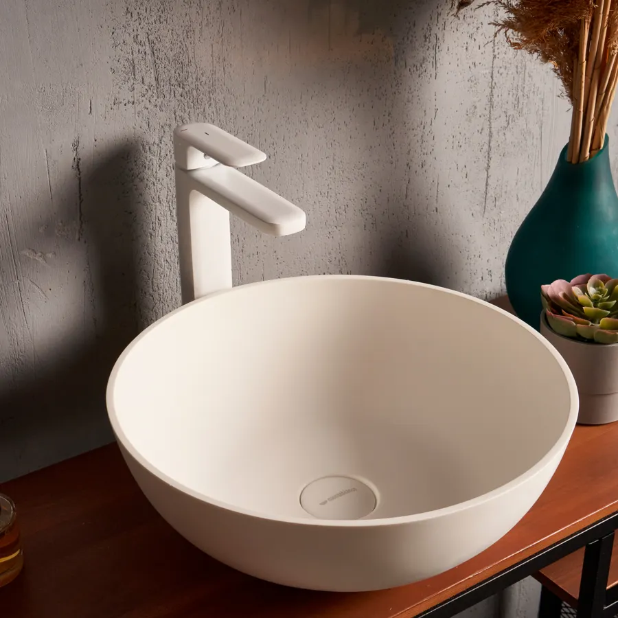 Раковина Nemi 390 круглая, белый матовый, MonteBianco 20141 — фото 1, Раковины