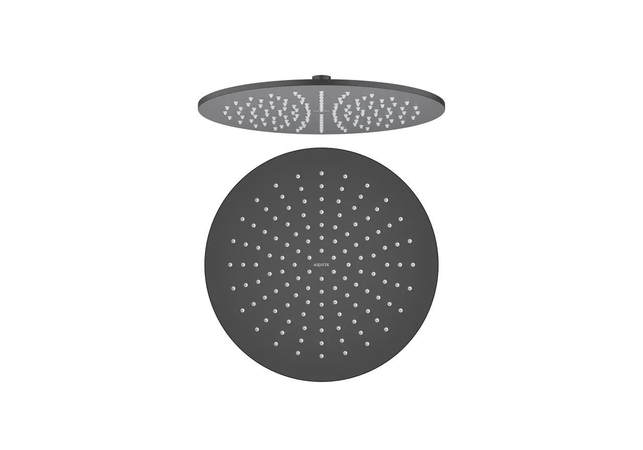 Товар: Круглый верхний душ 300*7 мм AQUATEK, матовый черный AQ2079MB - фото 1 Круглый верхний душ 300*7 мм AQUATEK, матовый черный AQ2079MB — фото 1, Верхние души