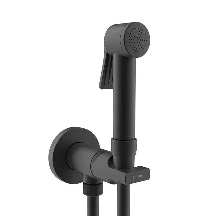 Гигиенический душ Bossini Paloma Flat E34003B.073 c однорычажным смесителем со встраиваемой частью цвет чёрный матовый — фото 3, Гигиенические души