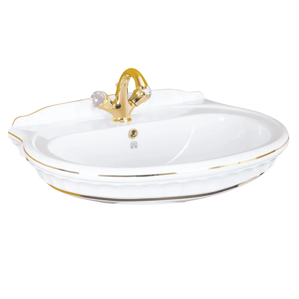 Товар: GIANETA Раковина тюльпана 70 см, декор: D1 золото/белая керамика 20933 - фото 1 GIANETA Раковина тюльпана 70 см, декор: D1 золото/белая керамика 20933 — фото 1, Раковины