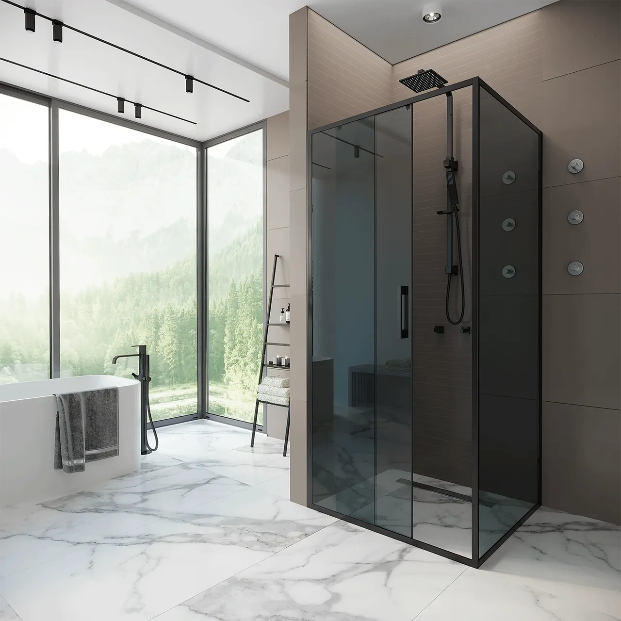 Товар: Душевая стенка ALEX BAITLER 6 серия SG64B80 тонированное стекло - фото 1 Душевая стенка ALEX BAITLER 6 серия SG64B80 тонированное стекло — фото 1, Душевые перегородки