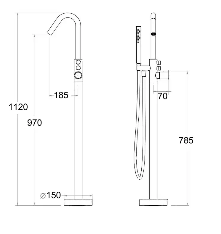 Смеситель SUV напольный для отдельностоящей ванны BOCH MANN BM10906 — фото 5, Смеситель для ванны