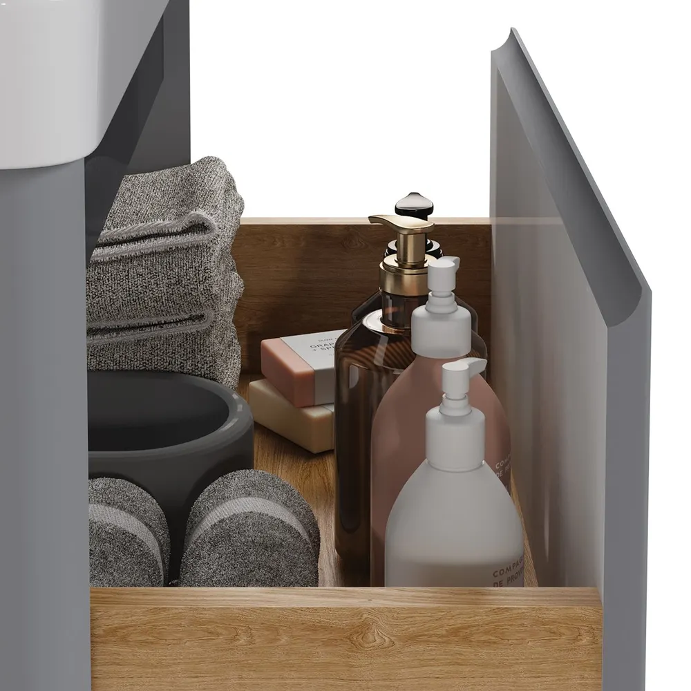 Тумба LUXURY PLUS, 105 см, подвесная/напольная, 2 ящик, серый базальт 99.2034 — фото 2, Тумбы под раковину