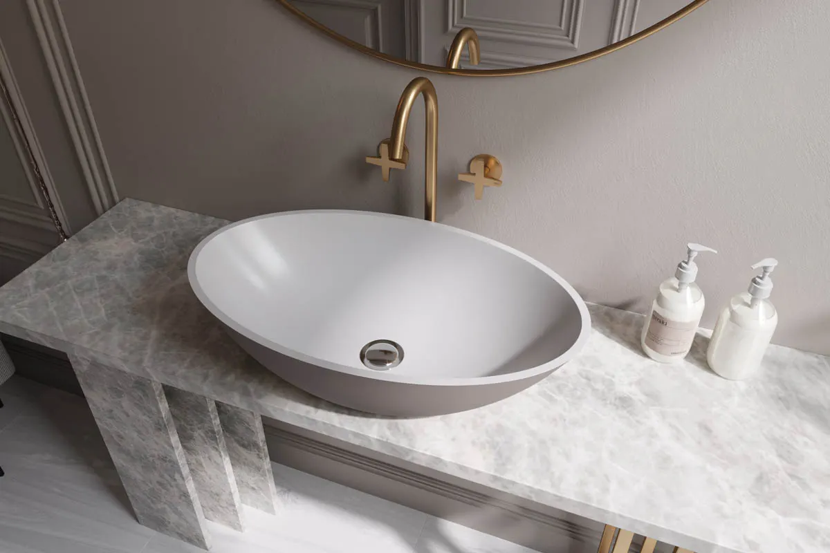 Товар: Раковина DIONE Soft Rock Color 59 Х 35,5 RAL* 1.02.006.11.3 - фото 1 Раковина DIONE Soft Rock Color 59 Х 35,5 RAL* 1.02.006.11.3 — фото 1, Раковины