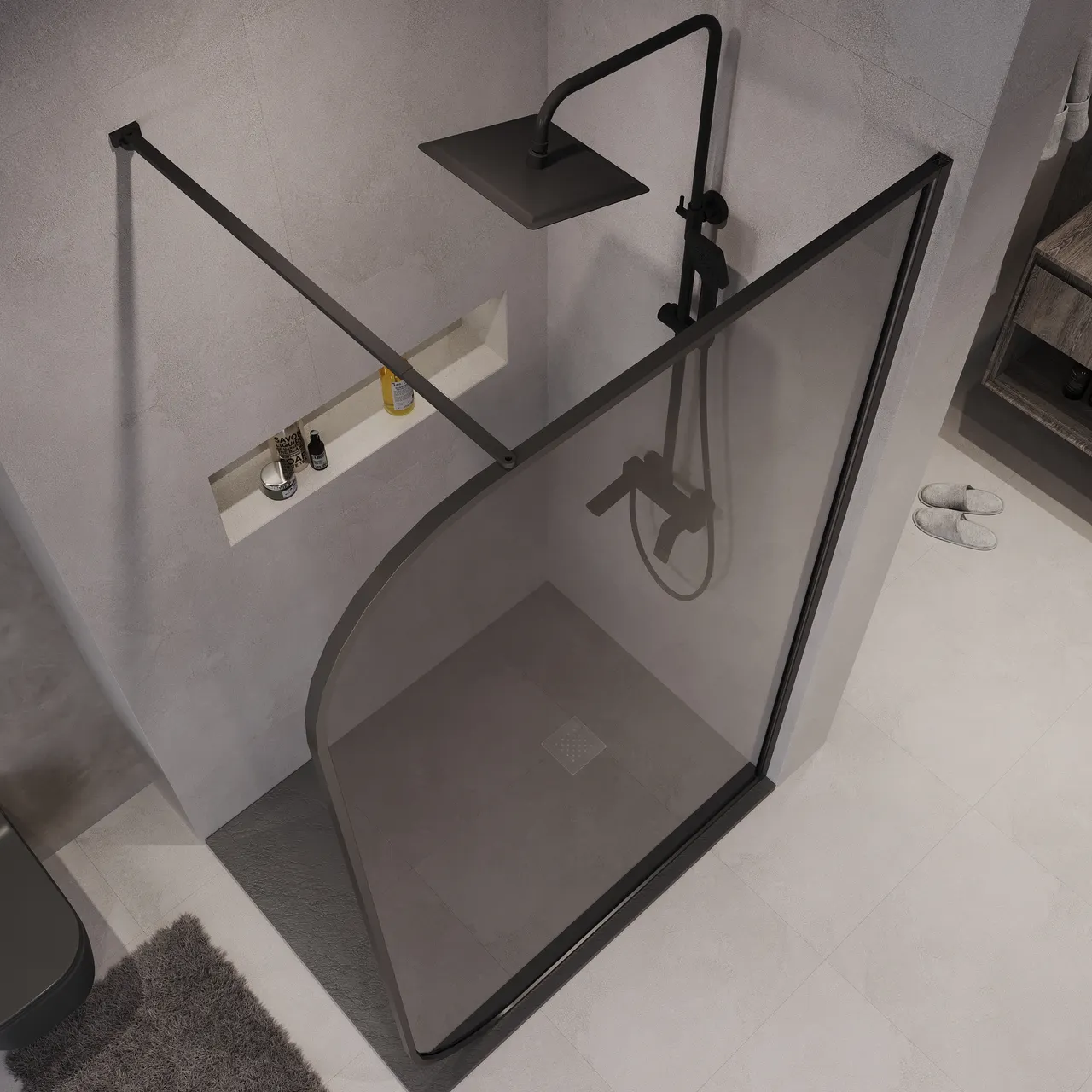 Товар: Душевая перегородка Niagara Nova NG-689-10TBLACK (100х200) черный матовый,стекло тонированное,1 место - фото 5 Душевая перегородка Niagara Nova NG-689-10TBLACK (100х200) черный матовый,стекло тонированное,1 место — фото 5, Душевые перегородки