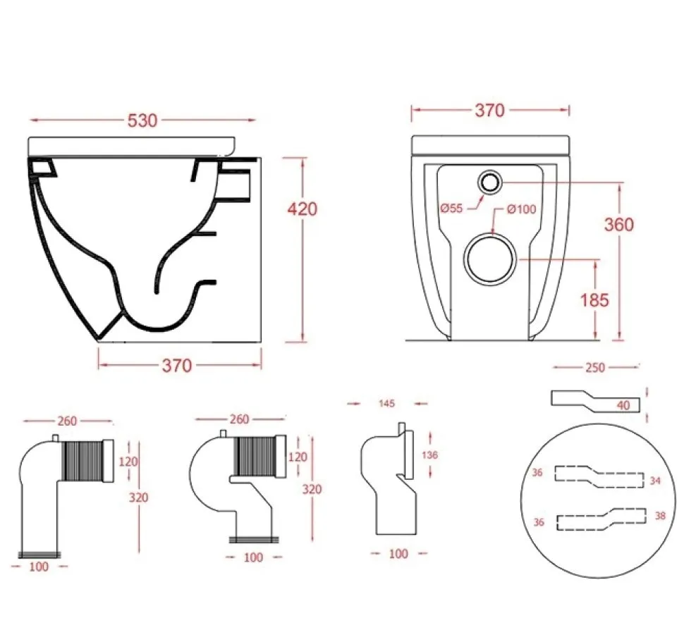 Унитаз Artceram File 2.0 приставной цвет черный матовый FLV005 17 30 — фото 1, Приставные унитазы