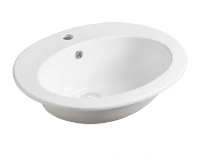 Раковина SIMAS LAVABI встраиваемая сверху с одним отверстием и двумя намеченными DESMO цвет белый S52 — фото 1, Раковины встраиваемые сверху