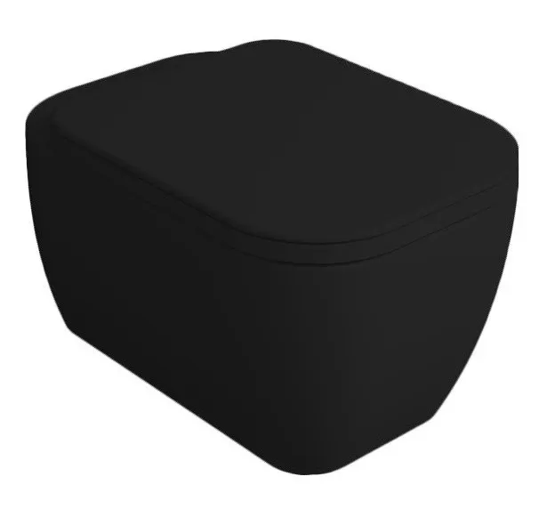 Унитаз SIMAS HENGES подвесной Безободковый цвет черный матовый HE18/F85.NM — фото 1, Подвесные унитазы