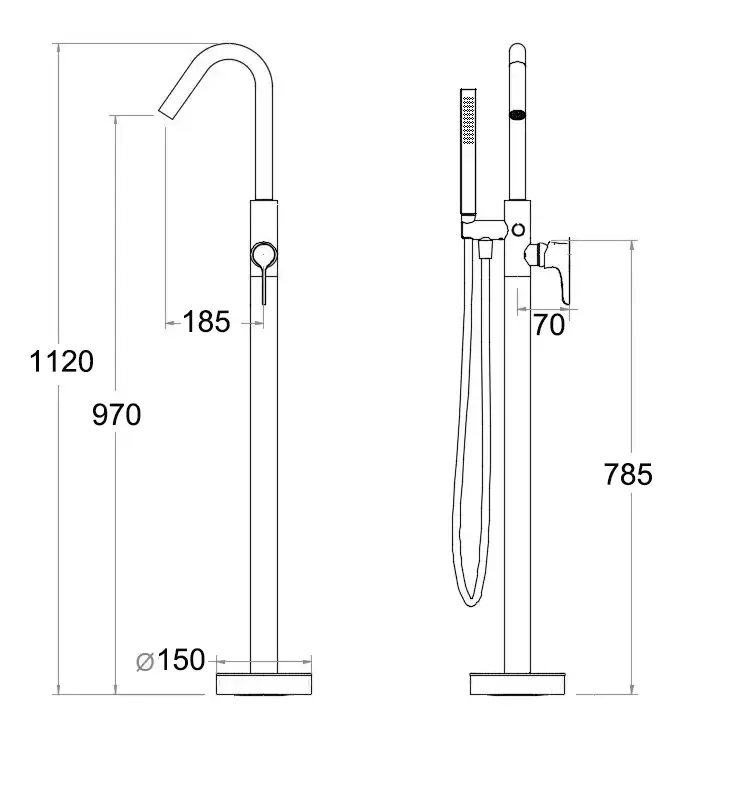 Смеситель SELLA для отдельностоящей ванны, цвет хром, латунь BOCH MANN BM9652 — фото 3, Смеситель для ванны