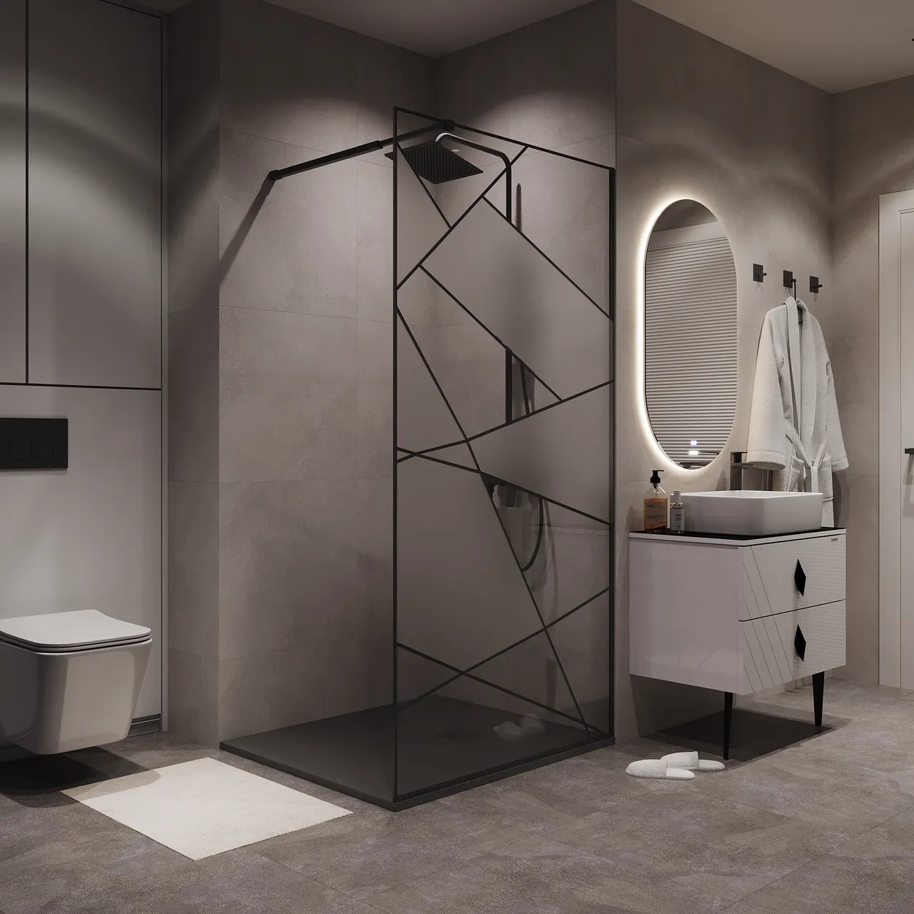 Товар: Душевая перегородка Niagara Nova NG-680-12BLACK (120х195) черный матовый,стекло прозрачное с рисунком,1 место - фото 4 Душевая перегородка Niagara Nova NG-680-12BLACK (120х195) черный матовый,стекло прозрачное с рисунком,1 место — фото 4, Душевые перегородки