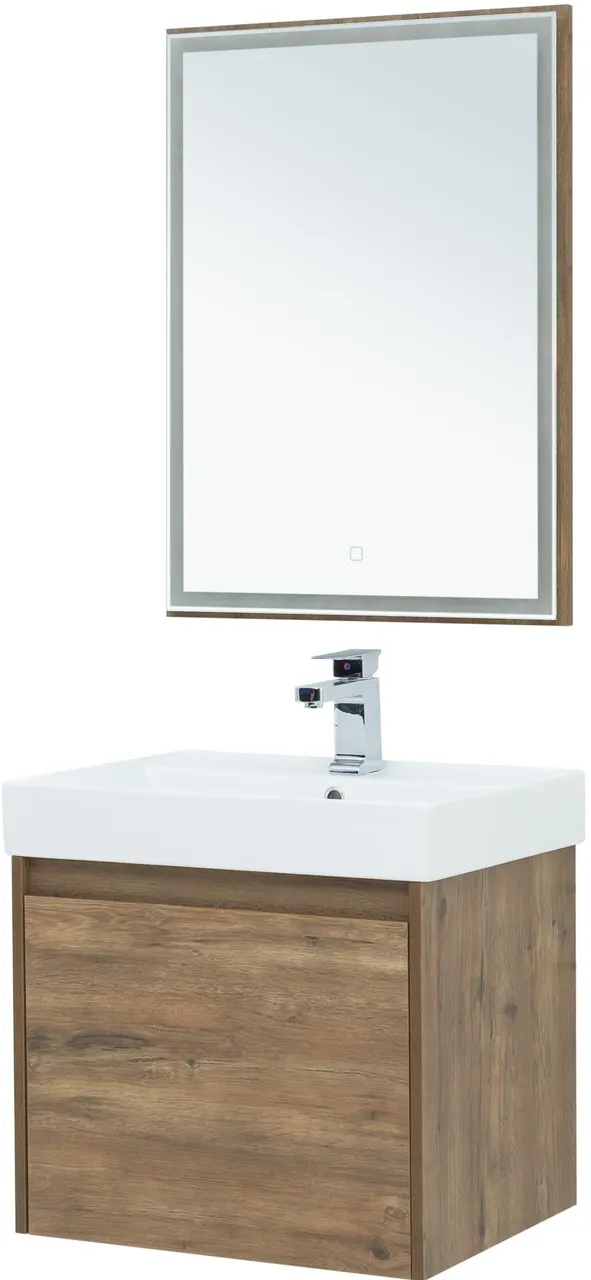 Товар: Зеркало Aquanet Nova Lite 60 дуб рустикальный LED 00249510 - фото 4 Зеркало Aquanet Nova Lite 60 дуб рустикальный LED 00249510 — фото 4, Зеркала в ванную комнату