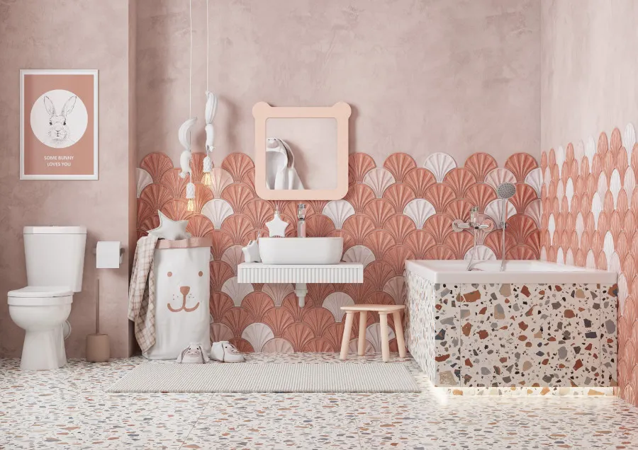 Зеркало КАСПЕР МИШКА, квадратное, розовый матовый 1A283402CR1E0 — фото 5, Зеркала в ванную комнату