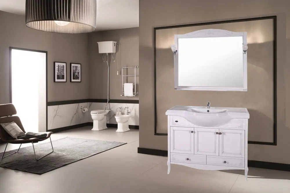 Комплект мебели для ванной Салерно 105 (Белый Патина Серебро) 969701 — фото 2, Готовые комплекты для ванной комнаты