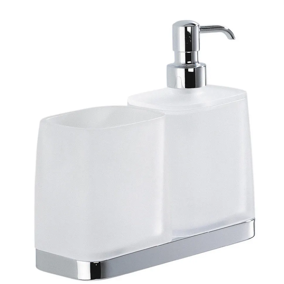 Стакан с дозатором COLOMBO DESIGN TIME W4271 настенный цвет хром — фото 1, Дозаторы