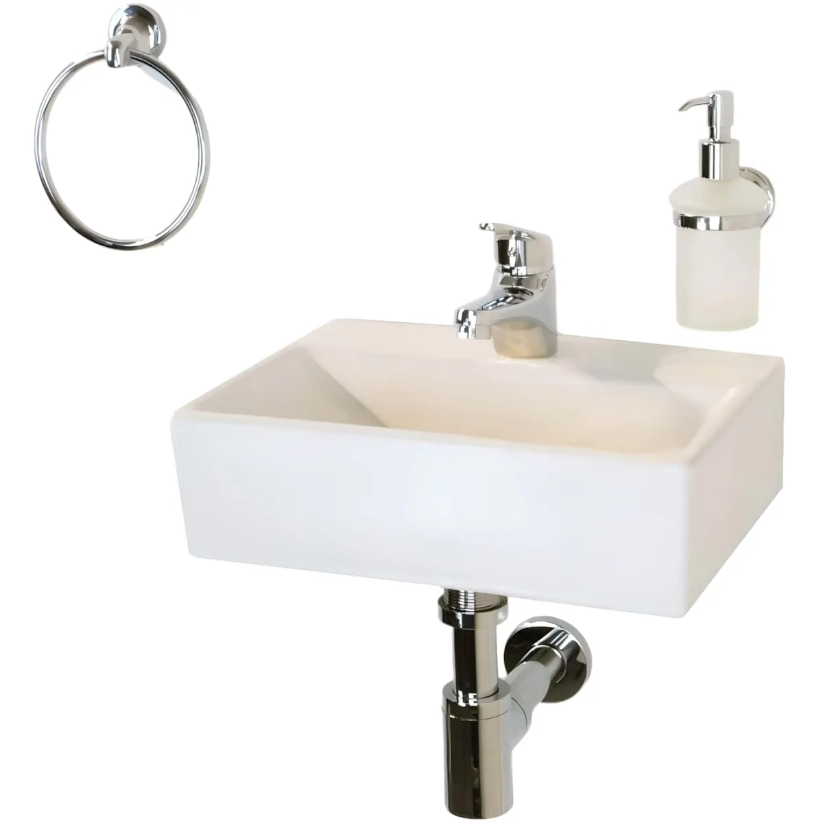 Раковина маленькая GS, 36,5x25x10,5 cm, белая керамика 32576 — фото 18, Раковины