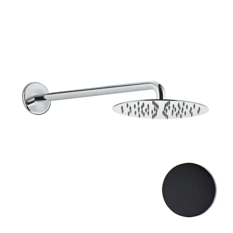 Товар: Верхний душ ультратонкий с кронштейном Fiore 30NN8630, черный - фото 1 Верхний душ ультратонкий с кронштейном Fiore 30NN8630, черный — фото 1, Верхние души