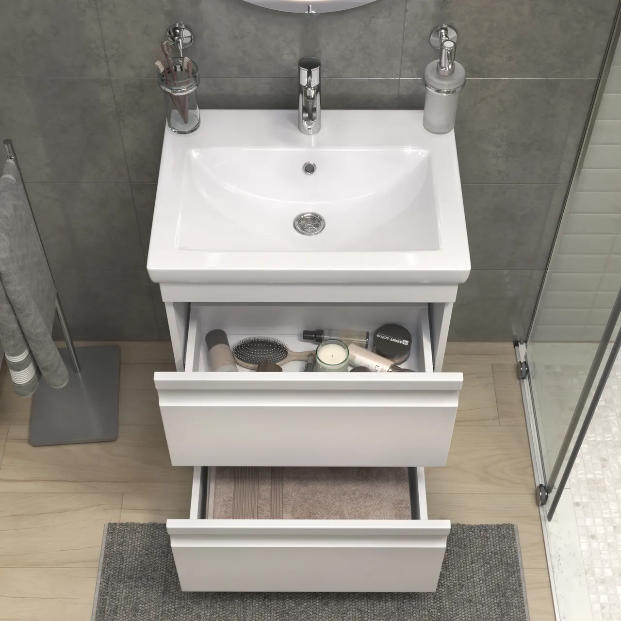 Товар: Тумба под раковину VIGO Holly 60 напольная белый (039) - фото 5 Тумба под раковину VIGO Holly 60 напольная белый (039) — фото 5, Тумбы под раковину