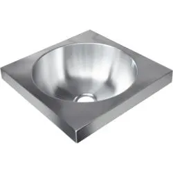 Товар: Раковина из нержавеющей стали настенная квадратная 126x360x360 мм, шт 13039.A.S - фото 1 Раковина из нержавеющей стали настенная квадратная 126x360x360 мм, шт 13039.A.S — фото 1, Раковины